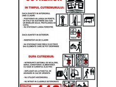 Placuta pentru masuri in caz de cutremur